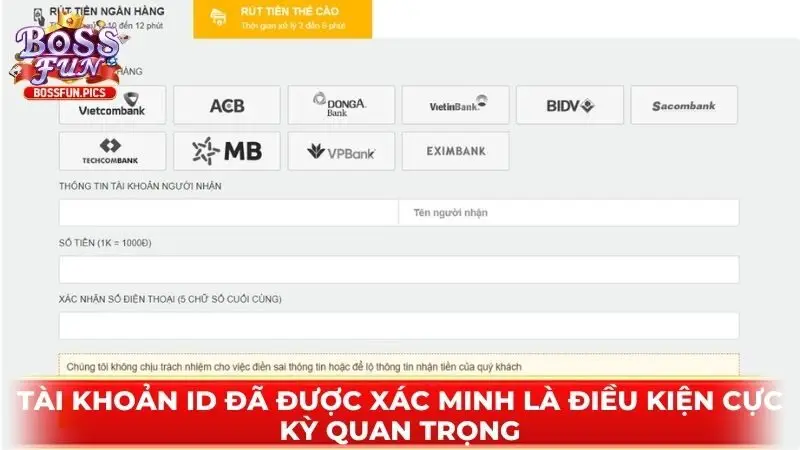 Tài khoản ID đã được xác minh là điều kiện cực kỳ quan trọng Tài khoản ID đã được xác minh là điều kiện cực kỳ quan trọng